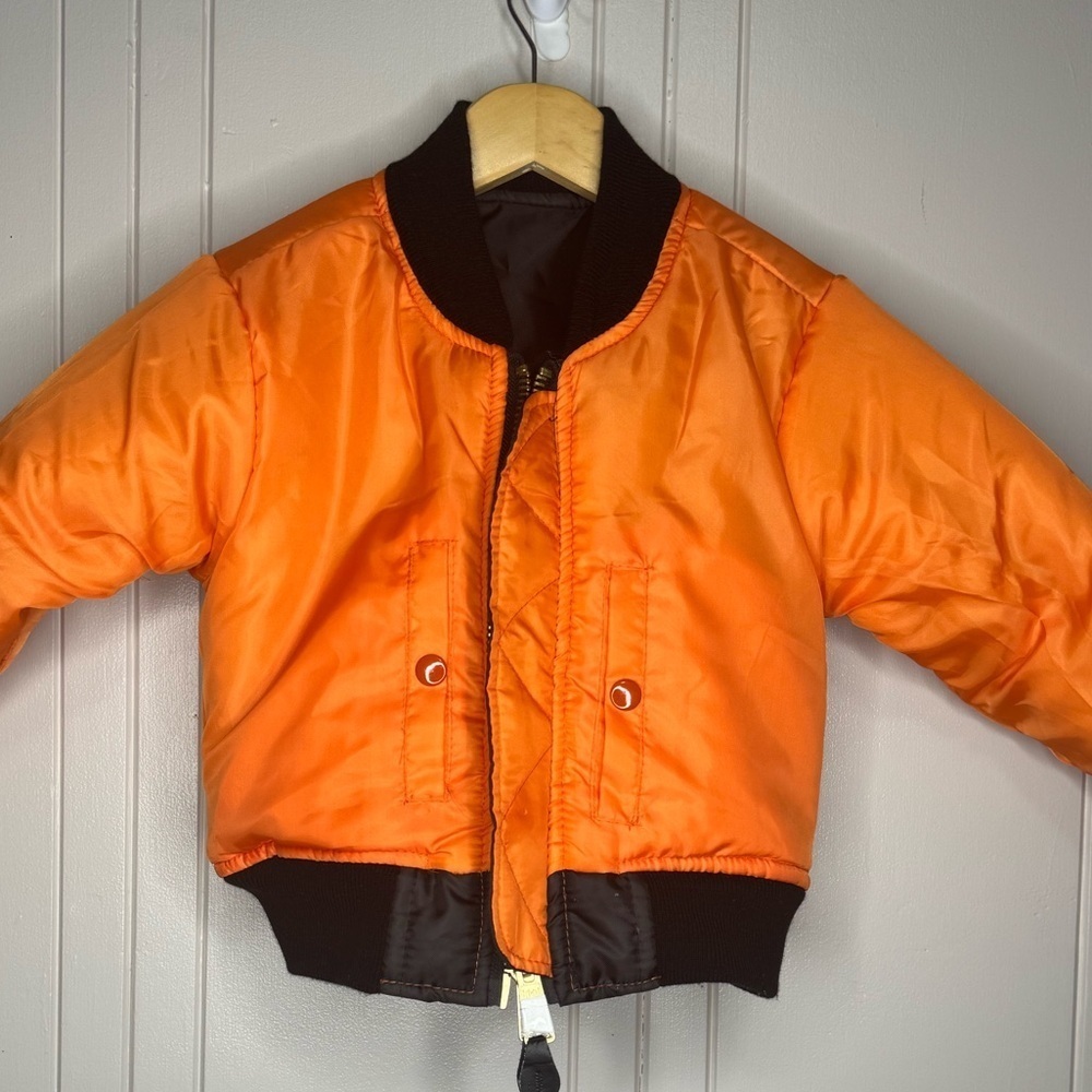 Kids Fighter Pilot Black Jacket-reversible - Picture 5 of 12